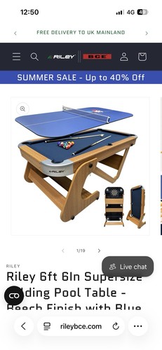 Riley 6ft folding pool - 6ft,